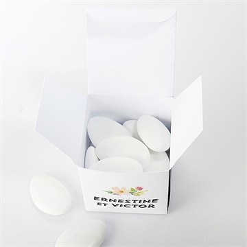 Boîte de dragées mariage fleurs et champetre - Intérieur de la boîte