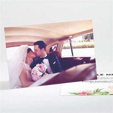 Remerciement mariage fleurs et champetre