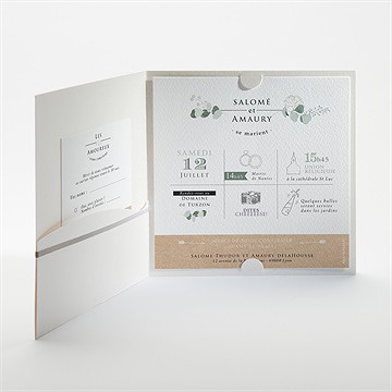 Faire-part mariage bonheur - Intérieur de la pochette