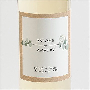 Etiquette de bouteille mariage bonheur