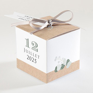 Boîte de dragées mariage bonheur - Dos de la boîte