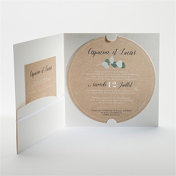 Faire-part mariage bel eucalyptus - Intérieur de la pochette