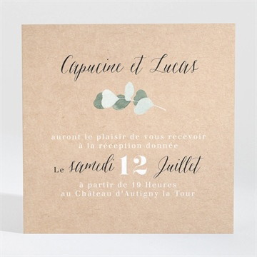 Carton d'invitation mariage bel eucalyptus