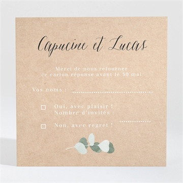 Carton réponse mariage eucalyptus pochette