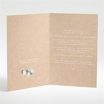 Menu mariage bel eucalyptus - Intérieur du menu