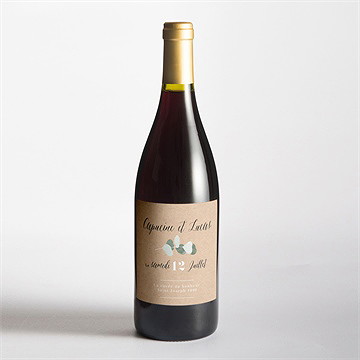 Etiquette de bouteille mariage bel eucalyptus - Mise en situation