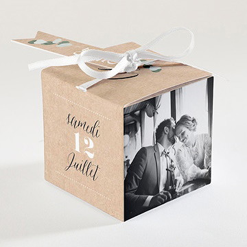 Boîte de dragées mariage bel eucalyptus - Dos de la boîte