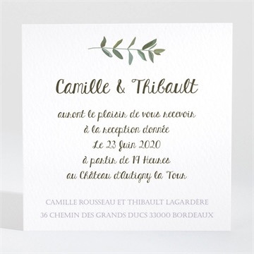 Carton d'invitation mariage couronne d'olivier