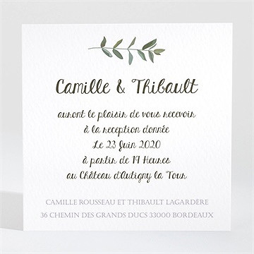 Carton d'invitation mariage couronne d'olivier