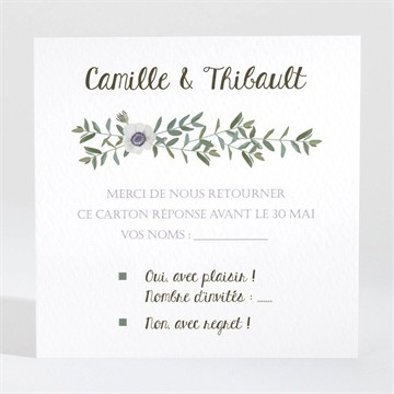 Carton réponse mariage couronne d'olivier