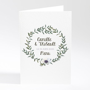 Menu mariage couronne d'olivier