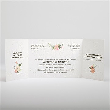 Faire-part mariage en tandem - Intérieur du faire-part