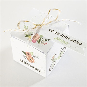 Boîte de dragées mariage en tandem - Dessus de la boîte