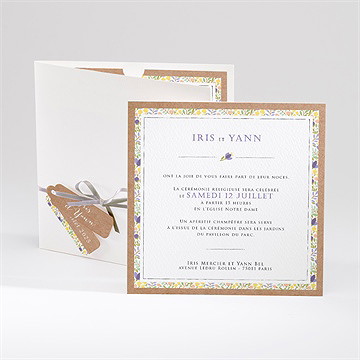 Faire-part mariage kraft et floral