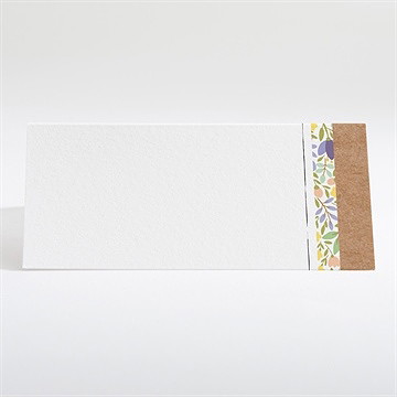 Marque-place mariage kraft et floral - Dos du marque-place