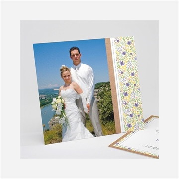 Remerciement mariage kraft et floral