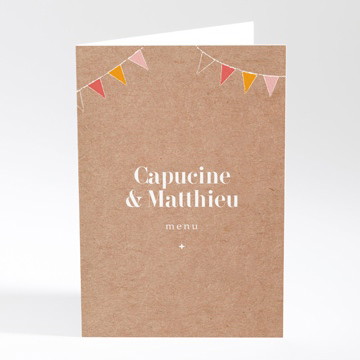 Menu mariage banderoles & kraft