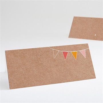 Marque-place mariage banderoles & kraft