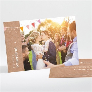 Remerciement mariage banderoles & kraft