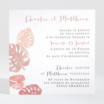 Carton d'invitation mariage ronde chaude
