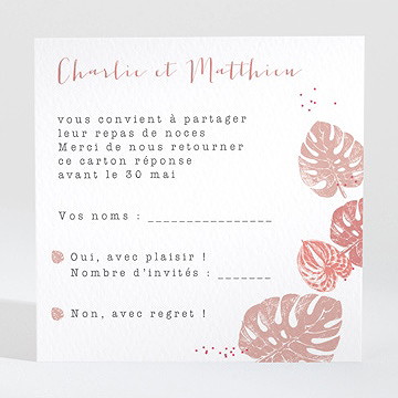 Carton réponse mariage ronde chaude