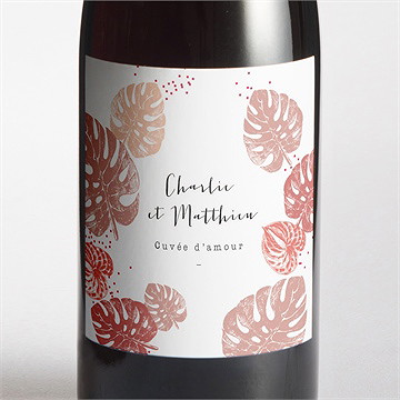 Etiquette de bouteille mariage ronde chaude