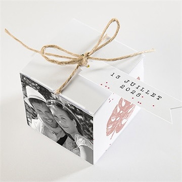 Boîte de dragées mariage ronde chaude - Dessus de la boîte