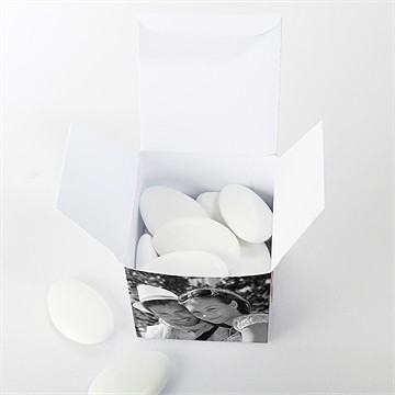 Boîte de dragées mariage ronde chaude - Intérieur de la boîte