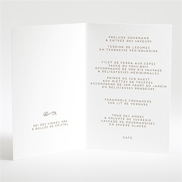 Menu mariage kraft vintage - Intérieur du menu