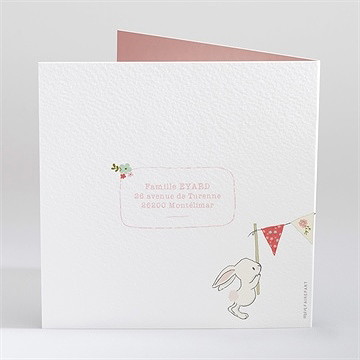 Faire-part naissance tendre guirlande - Dos du faire-part