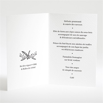 Menu mariage jeu d'ardoise - Intérieur du menu