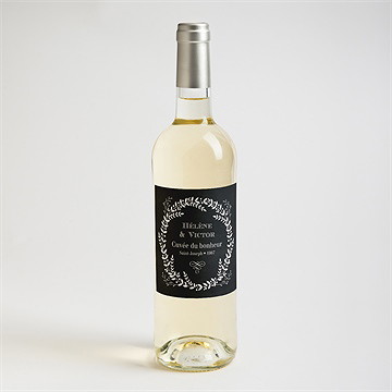 Etiquette de bouteille mariage jeu d'ardoise - Mise en situation