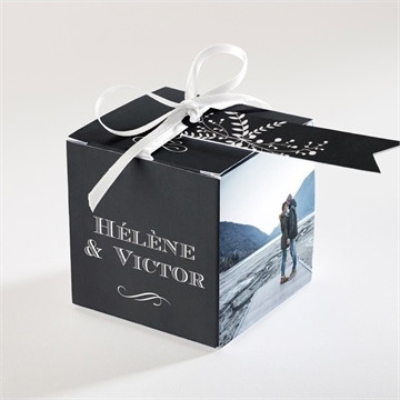 Boîte de dragées mariage jeu d'ardoise