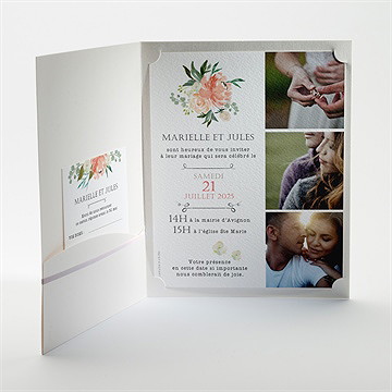 Faire-part mariage belle union - Intérieur de la pochette