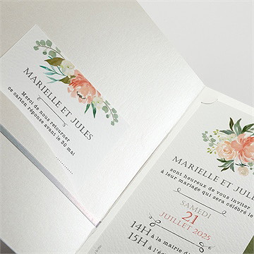 Faire-part mariage belle union - Détail du faire-part