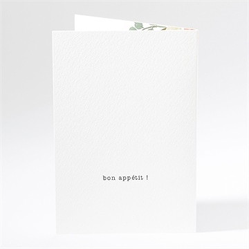 Menu mariage belle union - Dos du menu