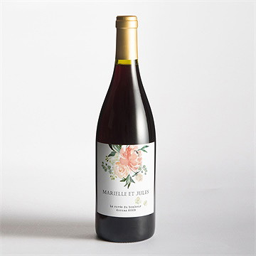 Etiquette de bouteille mariage belle union - Mise en situation