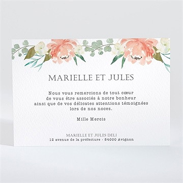 Remerciement mariage belle union - Dos de la carte
