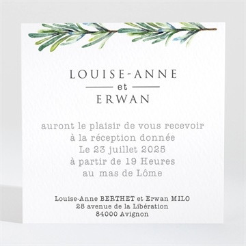 Carton d'invitation mariage poésie et photo