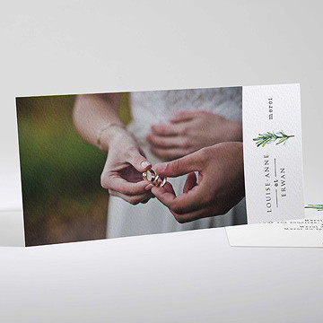 Remerciement mariage poésie et photo