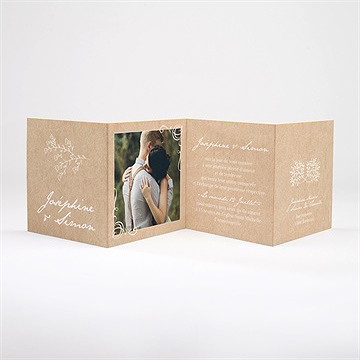 Faire-part mariage typo & kraft - Intérieur du faire-part