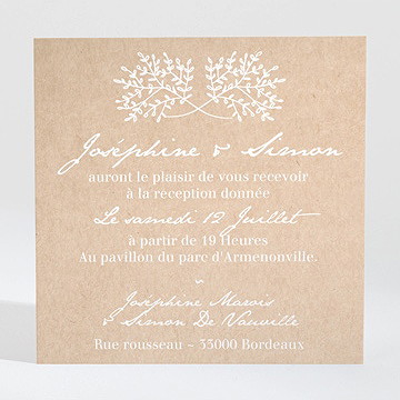 Carton d'invitation mariage typo & kraft