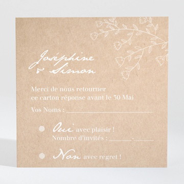 Carton réponse mariage typo & kraft
