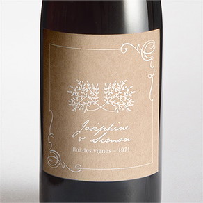 Etiquette de bouteille mariage typo & kraft