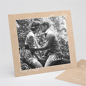 Remerciement mariage typo & kraft