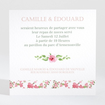 Carton d'invitation mariage fraicheur