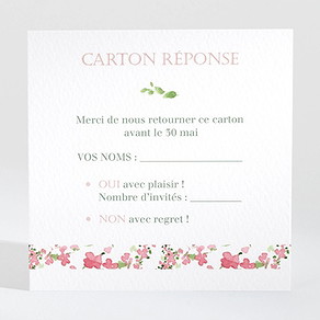 Carton réponse mariage fraicheur