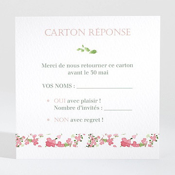 Carton réponse mariage fraicheur