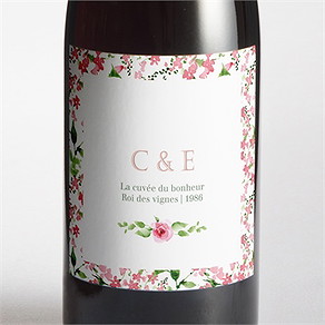 Etiquette de bouteille mariage fraicheur