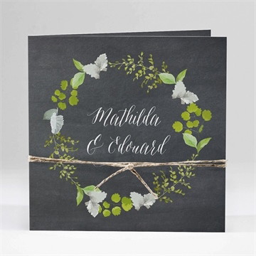 Faire-part mariage couronne en ardoise